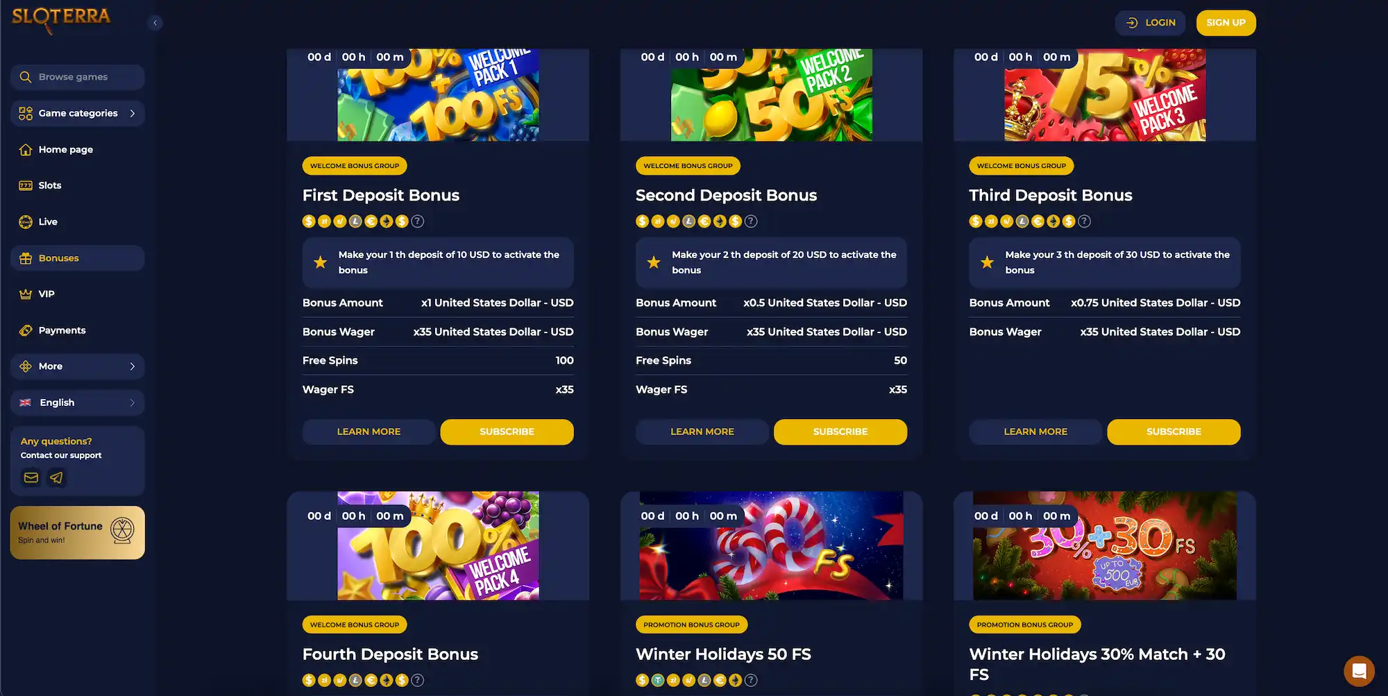 Sloterraカジノレビューとボーナス・入出金方法を詳しく解説